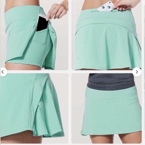 🌼Lululemon Play Off The Pleats Skirt Mint Green Size 6 - Picture 2 of 13